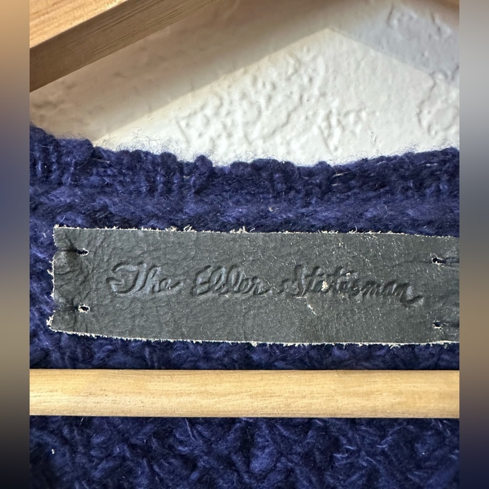The Elder Statesman Deep Blue Cable Knit Cashmere Sweater - Size Small - Picture 3 of 9